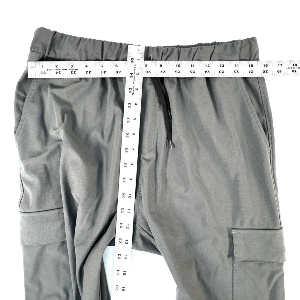 Zyia Active Gray Jogger Cargo Pants Drawstring Mens Size Medium